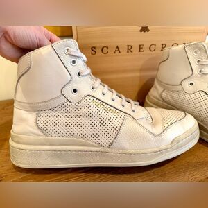 Men's Yves Saint Laurent Off-White High-Top Sneakers